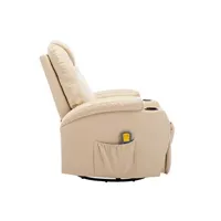 rocking chair vidaxl fauteuil à bascule de massage crème similicuir