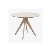table à manger sklum table de salle à manger ronde en bois (ø100 cm) sekiz marron cendré clair 76 cm