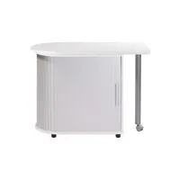 bureau droit beaux meubles pas chers bureau informatique blanc et table pivotante - aluminium - l 105 x l 55 x h 74.7 cm -