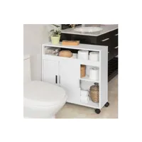 coffre de rangement sobuy bzr02-w meuble de rangement salle de bain armoire wc pour papier toilette