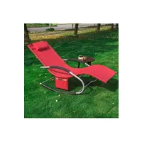 fauteuil de jardin sobuy ogs28-r fauteuil à bascule transat de jardin bain de soleil rocking chair - rouge