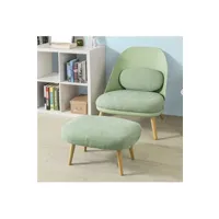 fauteuil de relaxation sobuy fst63-gr fauteuil relax avec repose-pieds tabouret chauffeuse salon chambre