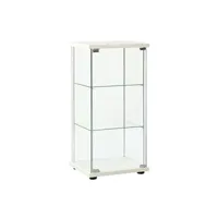 armoire de bureau vidaxl armoire de rangement verre trempé blanc
