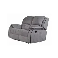 fauteuil de relaxation vente-unique canapé 2 places relax en microfibre hernani - gris