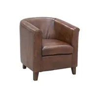 fauteuil de salon aubry gaspard - fauteuil club en cuir de buffle