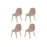 - lot de 4 chaises de table design scandinave oslo - taupe - oslo