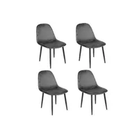 - lot de 4 chaises de table design velours inoui - gris - inoui