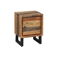 table de chevet altobuy odilon - chevet 1 porte acier et bois massif -