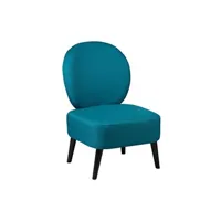 fauteuil de salon altobuy skalan - fauteuil crapaud tissu coloris bleu canard -