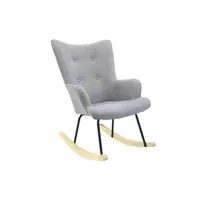 fauteuil de relaxation altobuy pohja - fauteuil à bascule gris dossier capitonné -