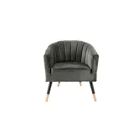 fauteuil de salon present time - fauteuil royal en velours - 1 place - vert taupe - royal