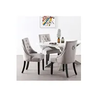 chaise life interiors ensemble de 2 chaises de salle à manger windsor - rembourrage en velours moelleux et pieds en bois massif robustes - parfait pour votre salle à