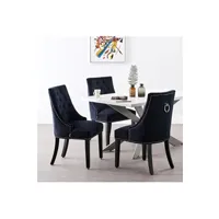 chaise life interiors ensemble de 6 chaises de salle à manger windsor - rembourrage en velours moelleux et pieds en bois massif robustes - parfait pour votre salle à