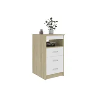 armoire de bureau vidaxl armoire tiroirs blanc chêne sonoma 40x50x76cm bois d'ingénierie
