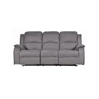 fauteuil de relaxation vente-unique canapé 3 places relax en microfibre hernani - gris