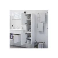 meuble de salle de bain vidaxl armoire de salle de bain blanc 30x30x130 cm aggloméré