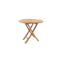table de jardin concept usine table ronde pliable marron ? 80 cm mejia
