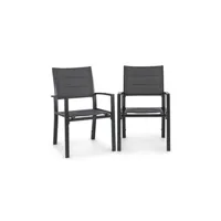 chaise de jardin blumfeldt chaise de jardin - torremolinos - fauteuil de jardin - set 2 chaises - siège de jaridn - aluminium - toile résistante aux intempéries - gris