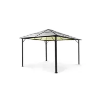pergola blumfeldt pavillon de jardin - pergola avec toit - 3x4m - salon de jardin - eclairage led solaire - cadre en aluminium - toit transparent