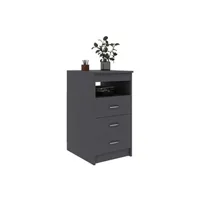 armoire de bureau vidaxl armoire à tiroirs gris 40x50x76 cm bois d'ingénierie