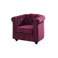 fauteuil chesterfield - velours pourpre