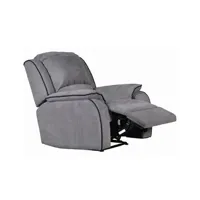 fauteuil de relaxation vente-unique fauteuil relax en microfibre hernani - gris