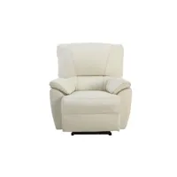 fauteuil de relaxation vente-unique fauteuil relax électrique en cuir marcis - ivoire