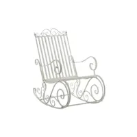 fauteuil à bascule smilla en fer forgé , blanc antique