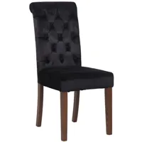 chaise clp trading clp chaise de salle à manger lisburn avec pieds en bois de caoutchouc , noir /velours
