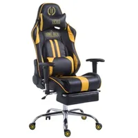 chaise gaming clp trading clp fauteuil de bureau gamer limit v2 en similicuir , noir / jaune/avec repose-pieds