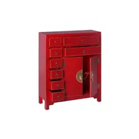 vestiaire altobuy ivana rouge - meuble d'entrée 2 portes et 8 tiroirs -