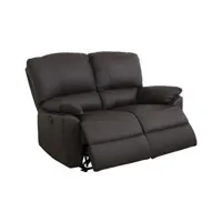 fauteuil de relaxation vente-unique canapé 2 places relax électrique en cuir marcis - marron