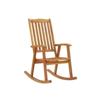 chaise à bascule avec coussins bois d'acacia massif