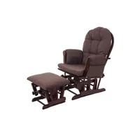 fauteuil de relaxation hwc-c76 avec repose-pied tissu mahagony