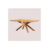 table à manger sklum table de salle à manger rectangulaire en bois (190x100 cm) jal marron chêne 74,5 cm