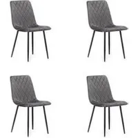 chaise hucoco turmin - lot de 4 chaises de salle à manger - 88.5x53x44.5 cm - gris