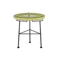 table de jardin sklum table d'appoint ronde en acier et polyéthylène acapulco vert lima 45 cm