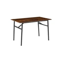 table à manger tectake table de salle à manger industrielle swansea 120x75x76cm - bois foncé industriel, rustique