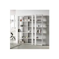 bibliothèque generique bibliothèque murale design moderne blanche 6 étagères bureau à domicile kato c