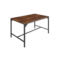 table à manger tectake table de salle à manger industrielle belfast 120x75x75cm - bois foncé industriel, rustique