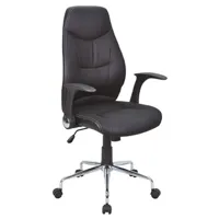 fauteuil de bureau pegane fauteuil de bureau en metal coloris noir mat - 64 x 108,5 x 66 cm --