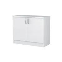 table haute pegane meuble haut 2 portes coloris blanc, l100 x h84 x p60 cm --