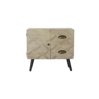table de chevet pegane table de chevet en bois mdf avec 2 tiroirs et 1 porte - largeur 60 x hauteur 56 x profondeur 30cm - marque