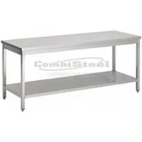 table de cuisine combisteel table inox centrale avec etagère soudée - gamme 700 - - 700x700