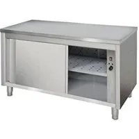 buffet de cuisine materiel ch pro meuble central chauffant avec portes coulissantes - profondeur 700 - l 1000 à 2000 mm - 1600x700coulissante