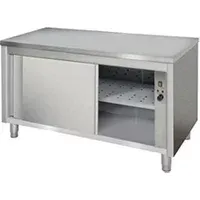 buffet de cuisine materiel ch pro meuble central chauffant avec portes coulissantes - profondeur 700 - l 1000 à 2000 mm - 1400x700coulissante