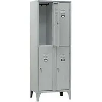 armoire l2g armoire vestiaire multicases 2 colonnes 4 cases - - acier4 portes600battante