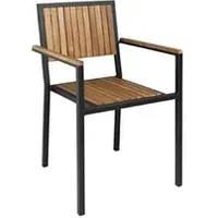 fauteuil de salon bolero fauteuil en acier & bois d'acacia - x 4 -