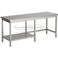table de cuisine combisteel table inox avec 1/2 etagère - gamme 700 - - 1600x700