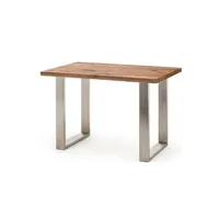 table haute pegane table haute en acier et chene bassano - longueur 160 x hauteur 107 x profondeur 100 cm --